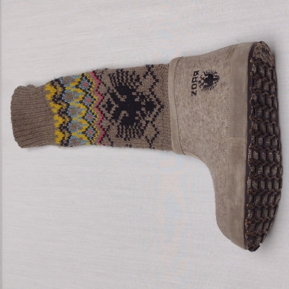 ZDAR Natural Wool Sock Cream Knit Sweater Boots Winter Boots - Picture 2 of 4